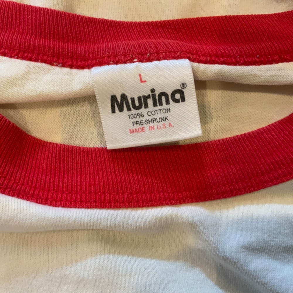 VINTAGE 90’s Murina Armstrong Franken Girls Terra T-Shirt Size L Red/White - Picture 5 of 6